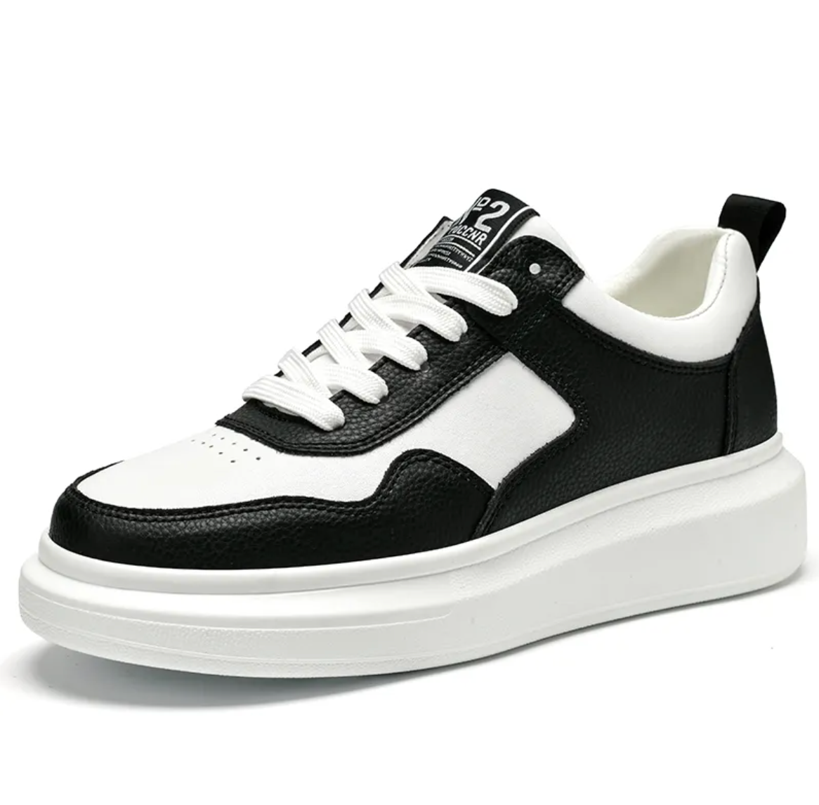Stealth Lift 7cm Boost Black and White Elevator Trainers Sneakers Platform