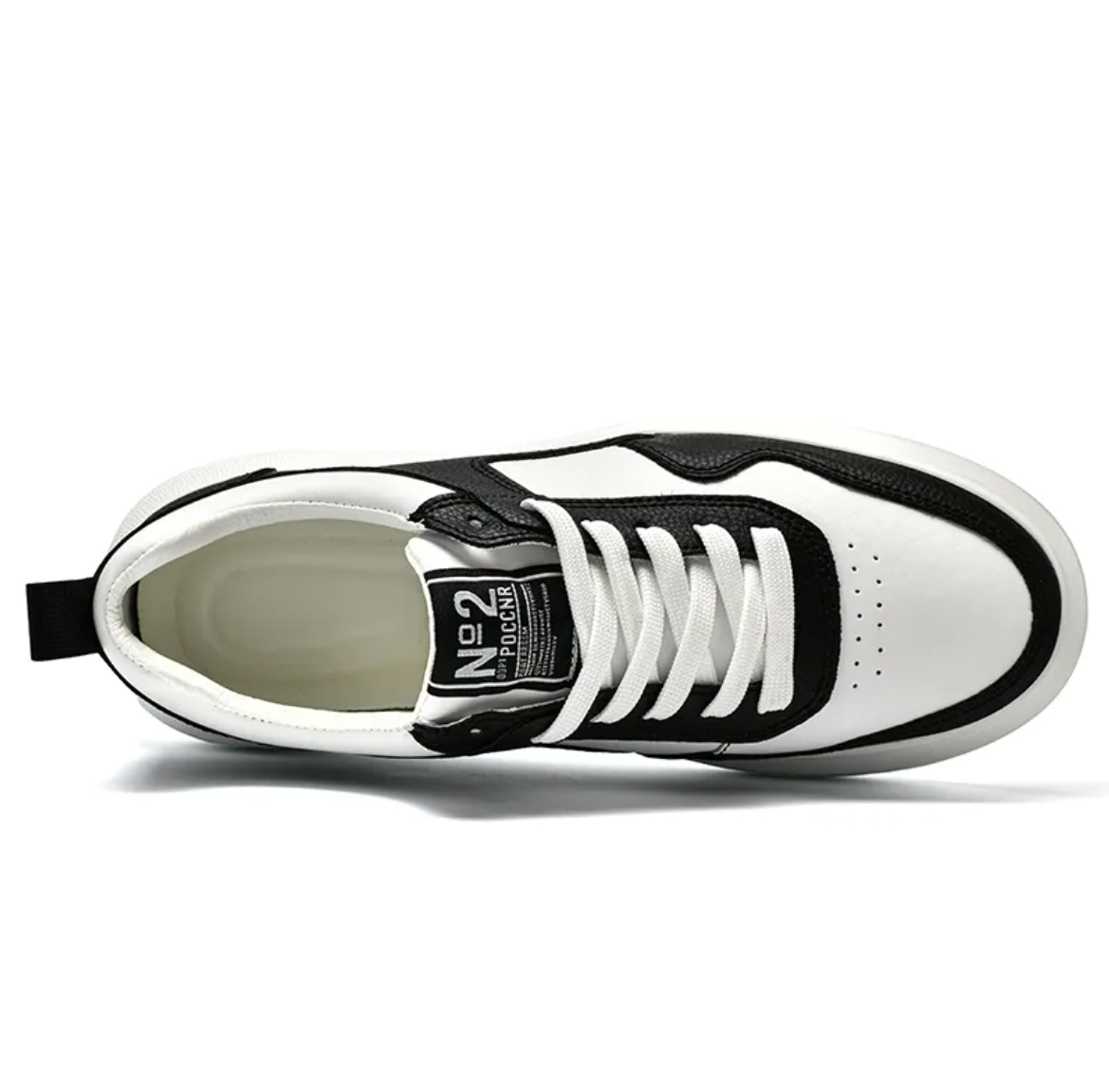 Stealth Lift 7cm Boost Black and White Elevator Trainers Sneakers Platform